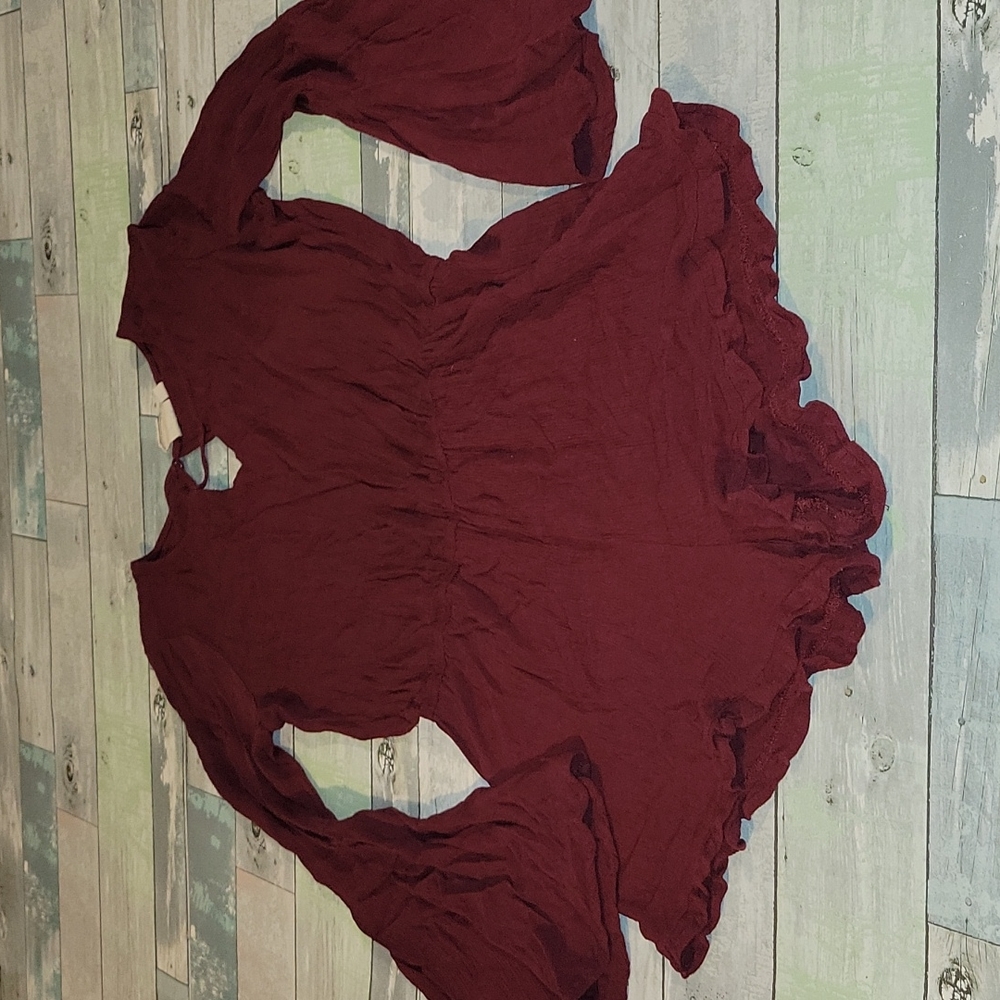 White Crow Maroon Romper Size Large